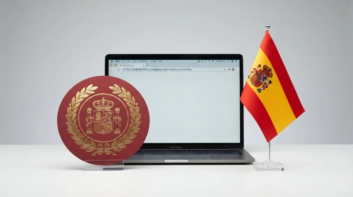 Sello oficial de la Dirección General de Ordenación del Juego junto a la bandera de España y un dominio .es en la barra de direcciones de un navegador