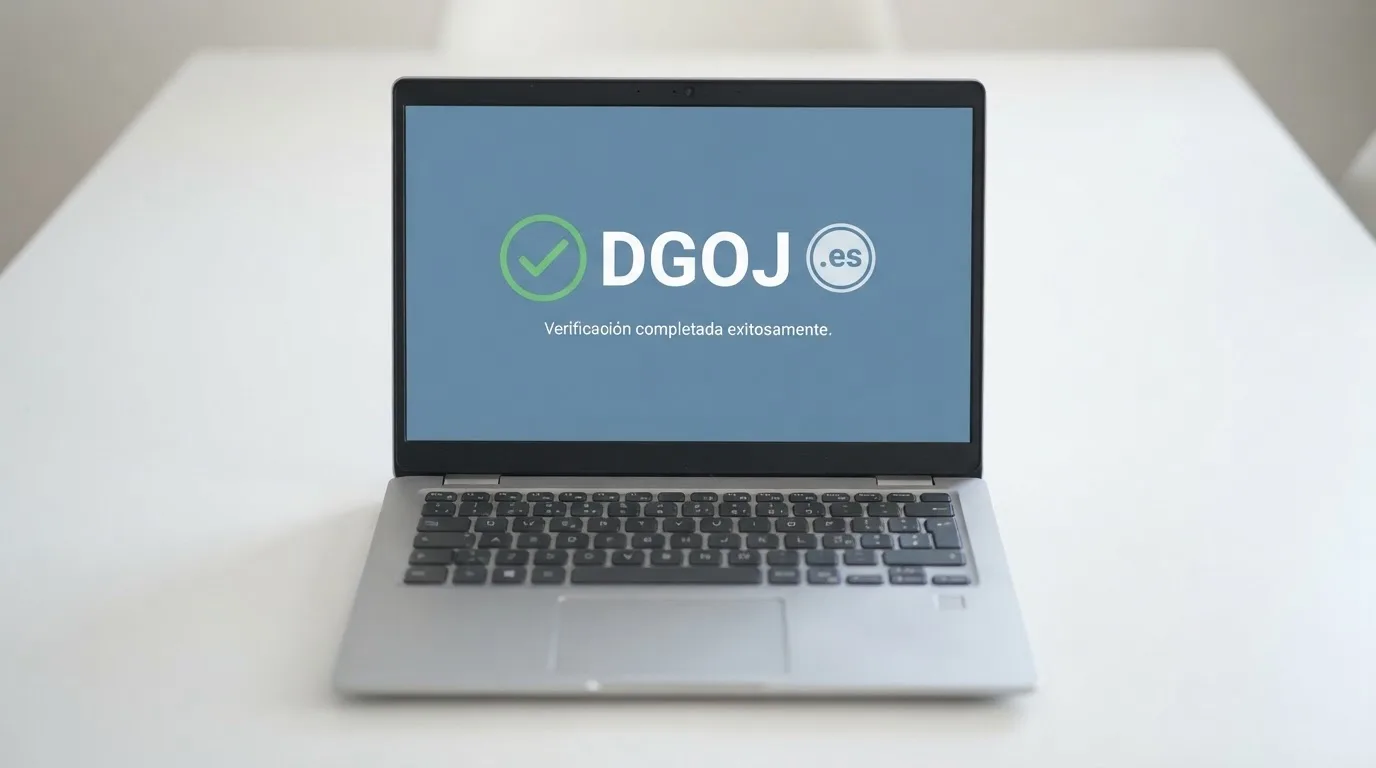 Sello oficial de la Dirección General de Ordenación del Juego junto al dominio .es de un operador regulado español