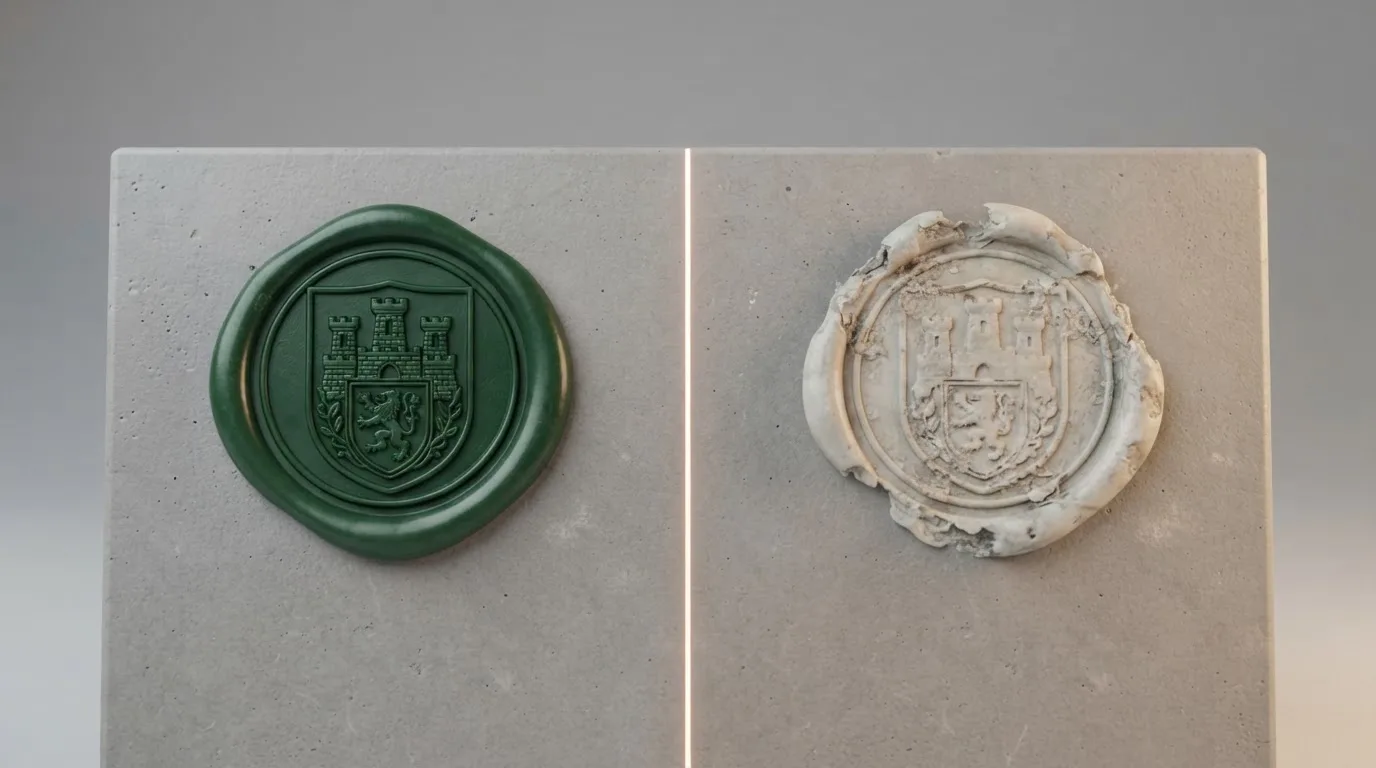 Un documento oficial de licencia con el sello de la DGOJ a un lado y el emblema de Curazao al otro, separados por una línea divisoria